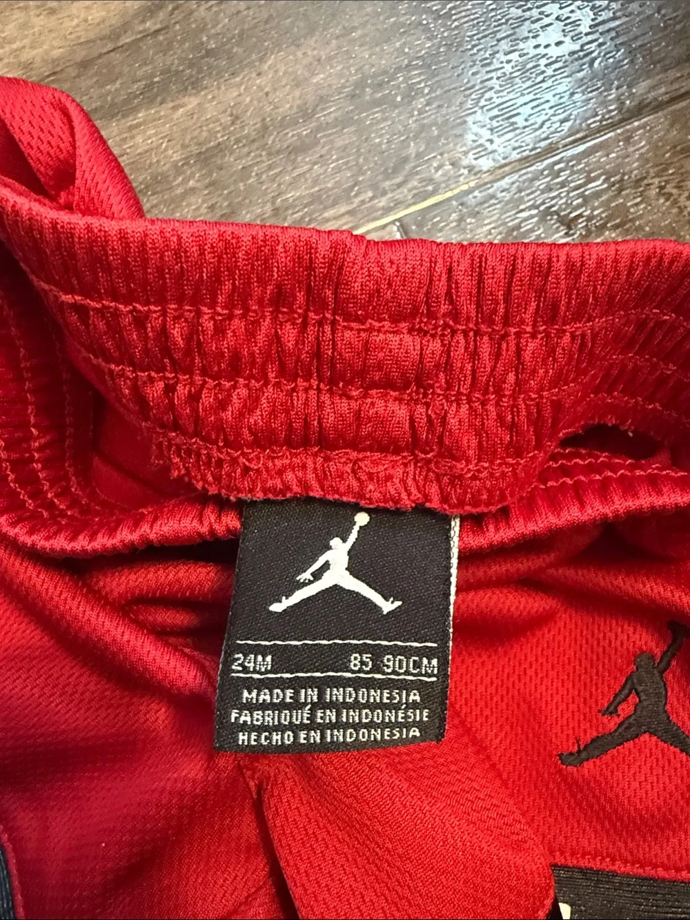 Jordan Kids Red and Black Logo Athletic Shorts